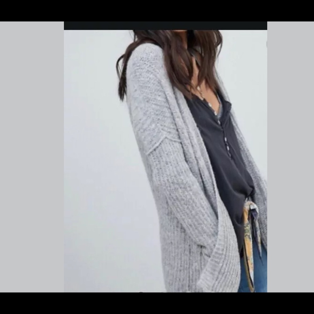 Free People Alpaca Weekend Getaway Gray XS Cardi